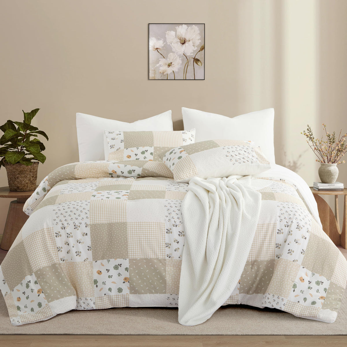 Oli Anderson King Comforter Set, 7 Pieces Bed in a Bag, Light Green