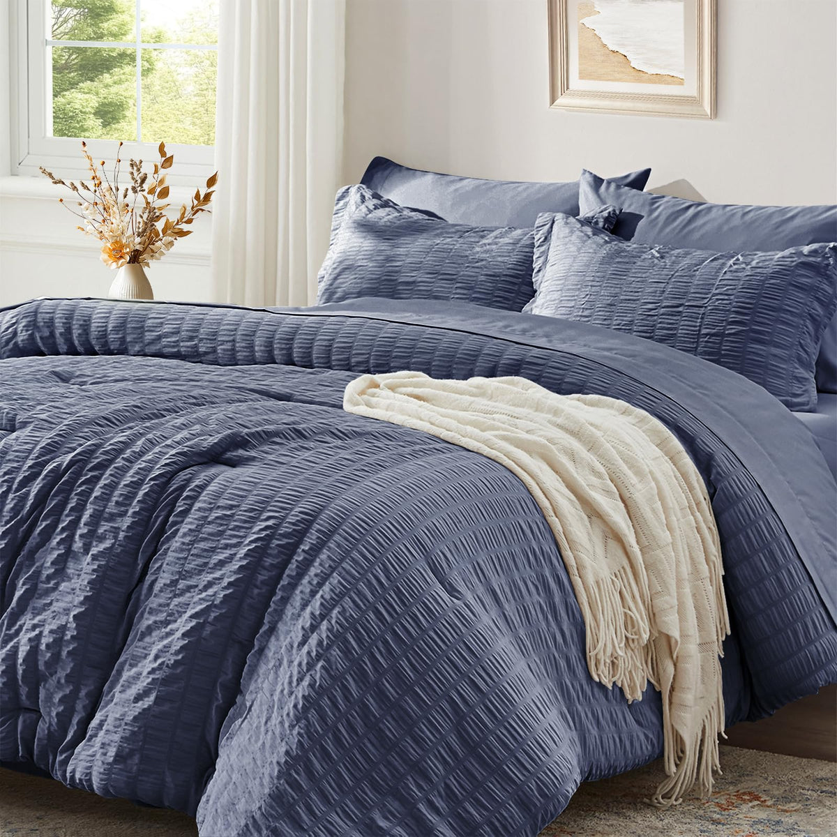 Twin Comforter Set 5 Piece, Olive Green Bed in a Bag Twin Size Bedding Sets