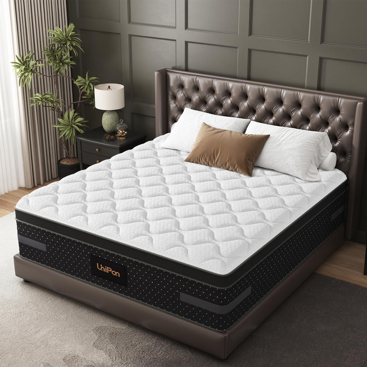 Firm Queen Mattress 12 Inch, Hybrid Mattresses with Back & Hip Support| Deep Sleep & Zoned Support, Fiberglass-Free and CertiPUR-US Certified, 365-Night Trial, 10 Years Warranty