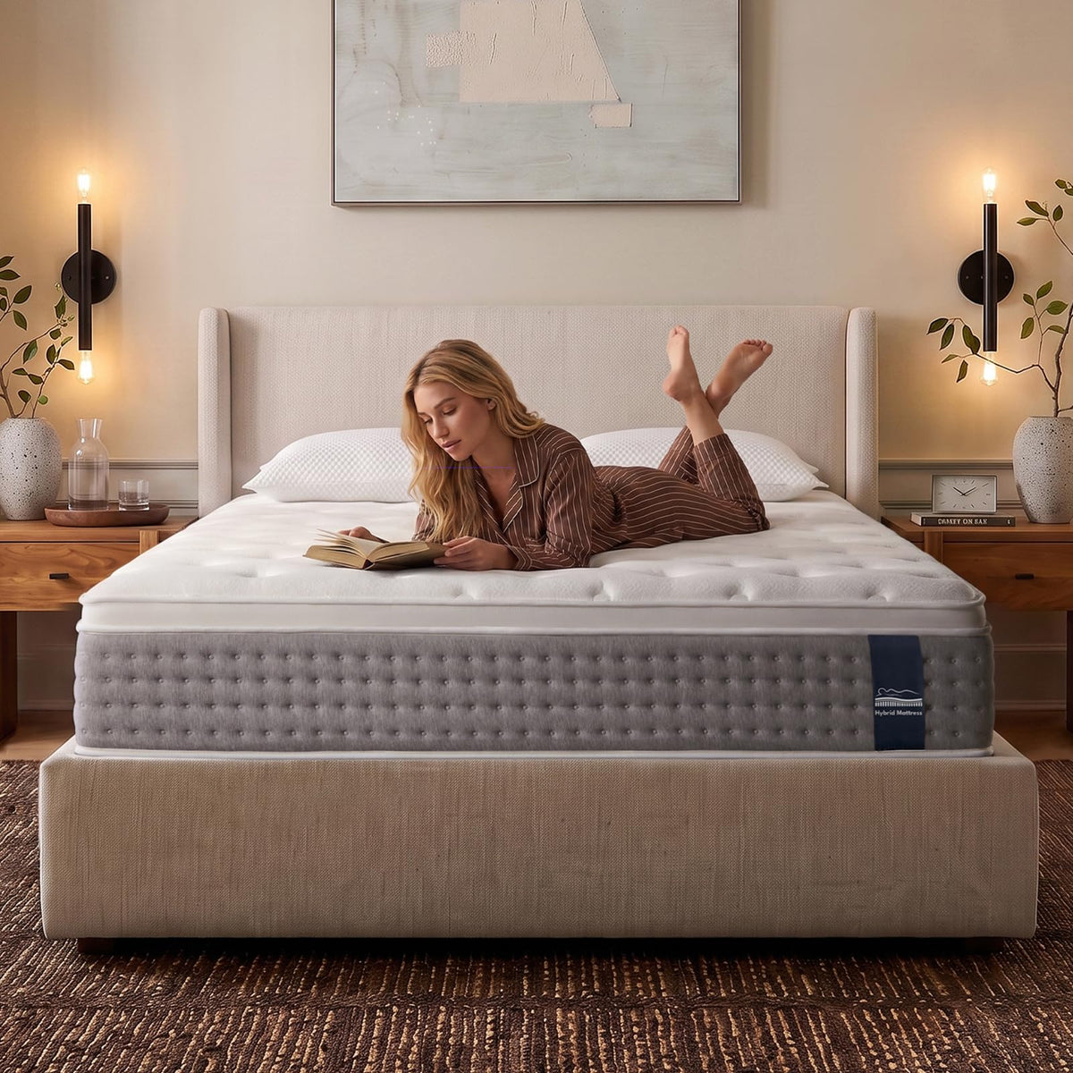 King Size Mattress, 14 Inch Hybrid Matress with Memory Foam & Individual Pocket Springs, King Mattress in a Box, Pressure Relief, Edge Support, Motion Isolation