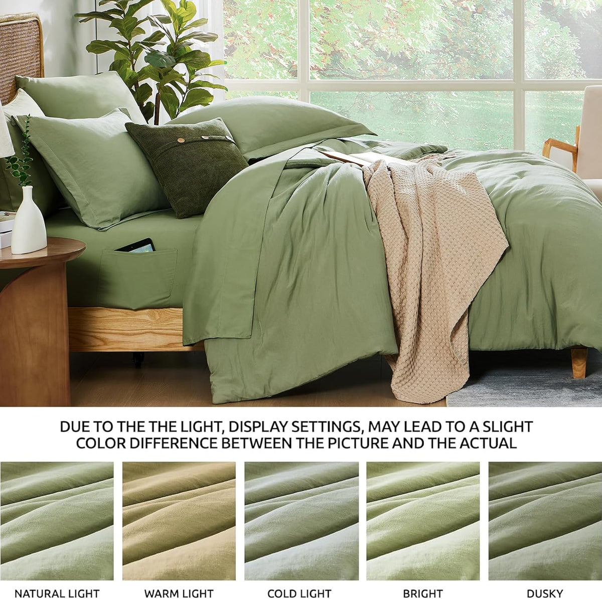Queen Comforter Set-7 Pieces Soft Prewashed Bed in a Bag Queen Bedding Sets