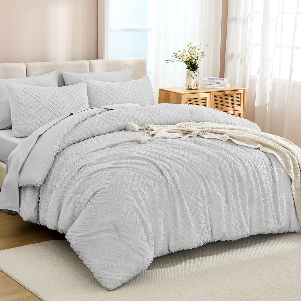 Andency King Size Comforter Set, Dark Emerald Green, 7 Pieces