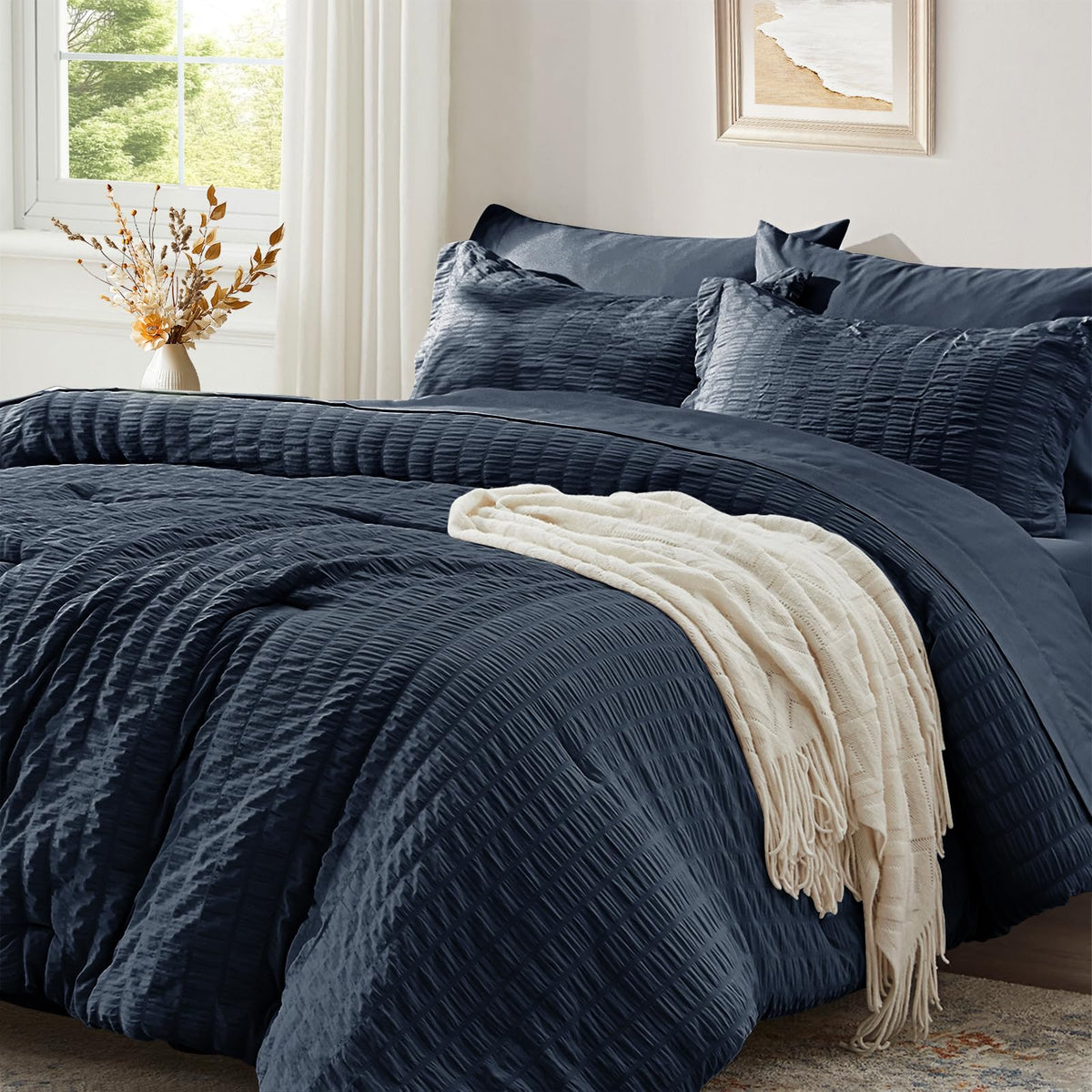 Twin Comforter Set 5 Piece, Olive Green Bed in a Bag Twin Size Bedding Sets