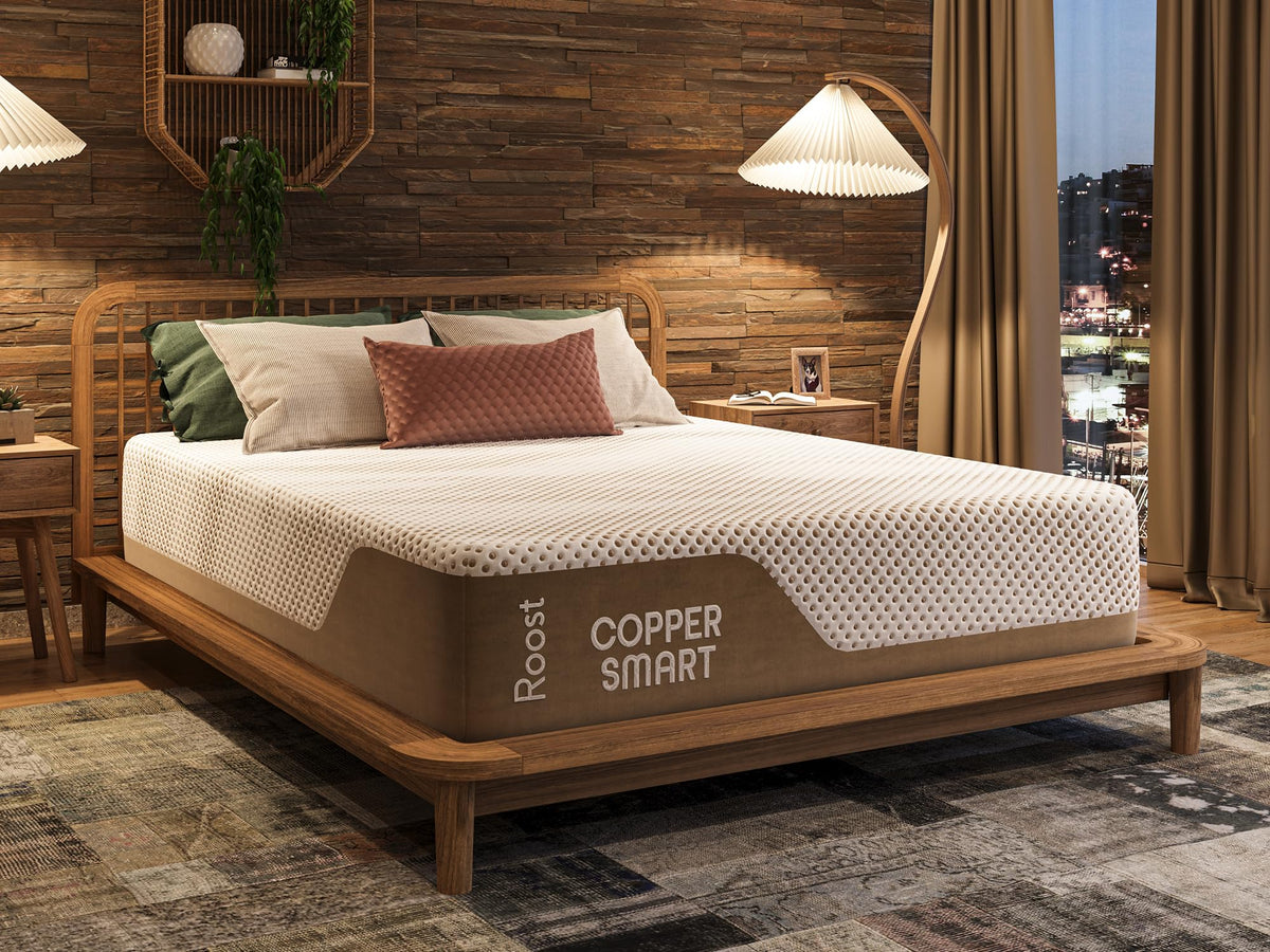 ROOST SLEEP Copper Smart Cooling Hybrid Mattress, Cal King 14 Inch, Medium