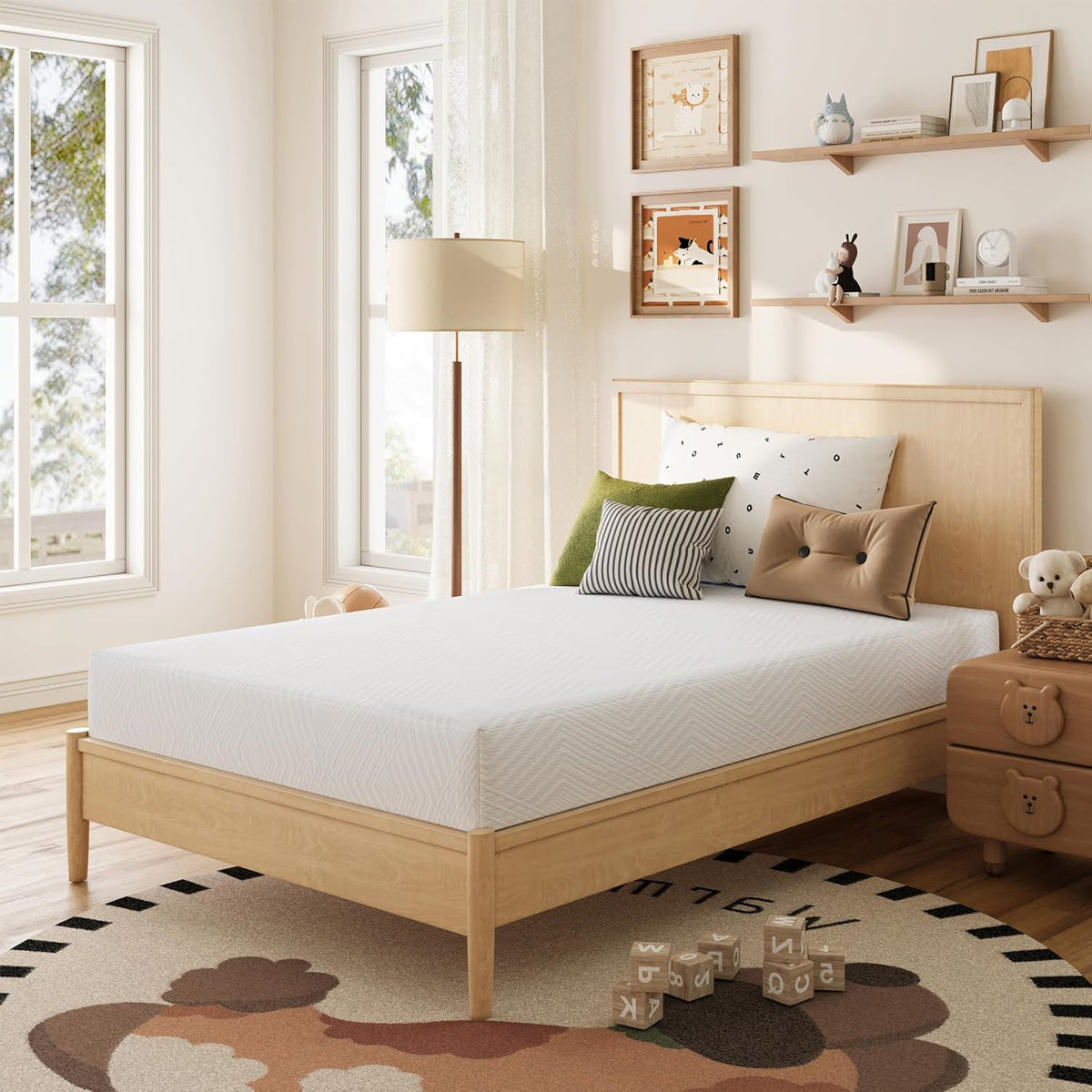 MLILY 8 Inch Full Mattress in a Box Green Tea Memory Foam Medium Firm