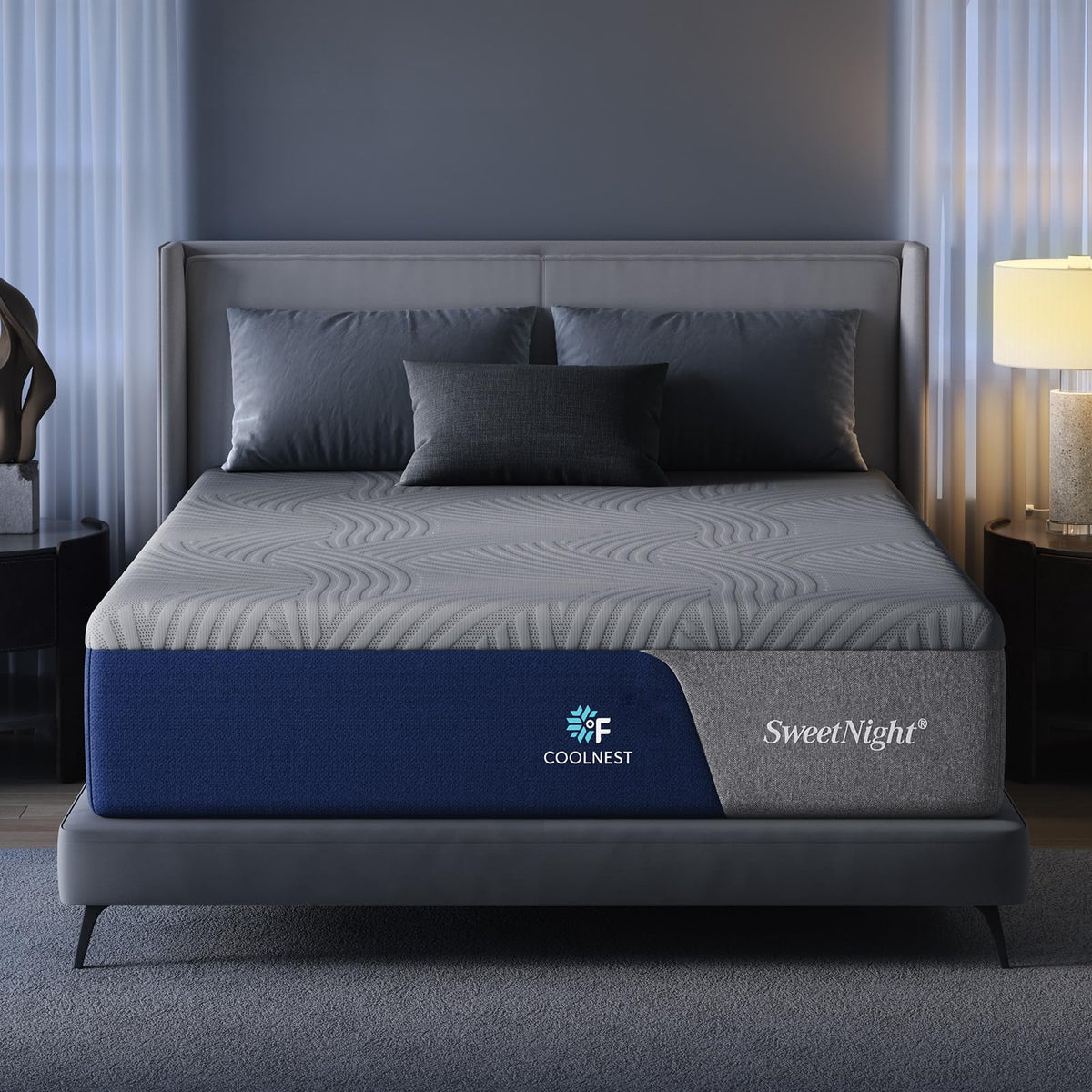 Sweetnight CoolNest 14 Inch King Size Mattress,Cooling Memory Foam Mattress
