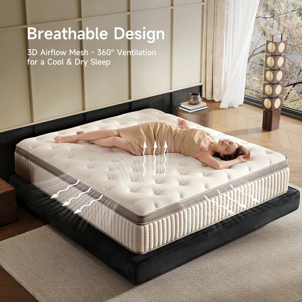 Queen Mattress, 12 Inch Hybrid Queen Mattress in a Box, Memory Foam & Individual Pocket Springs, Medium Firm, Motion Isolation, Ideal for All Sleep Positions, CertiPUR-US Certified