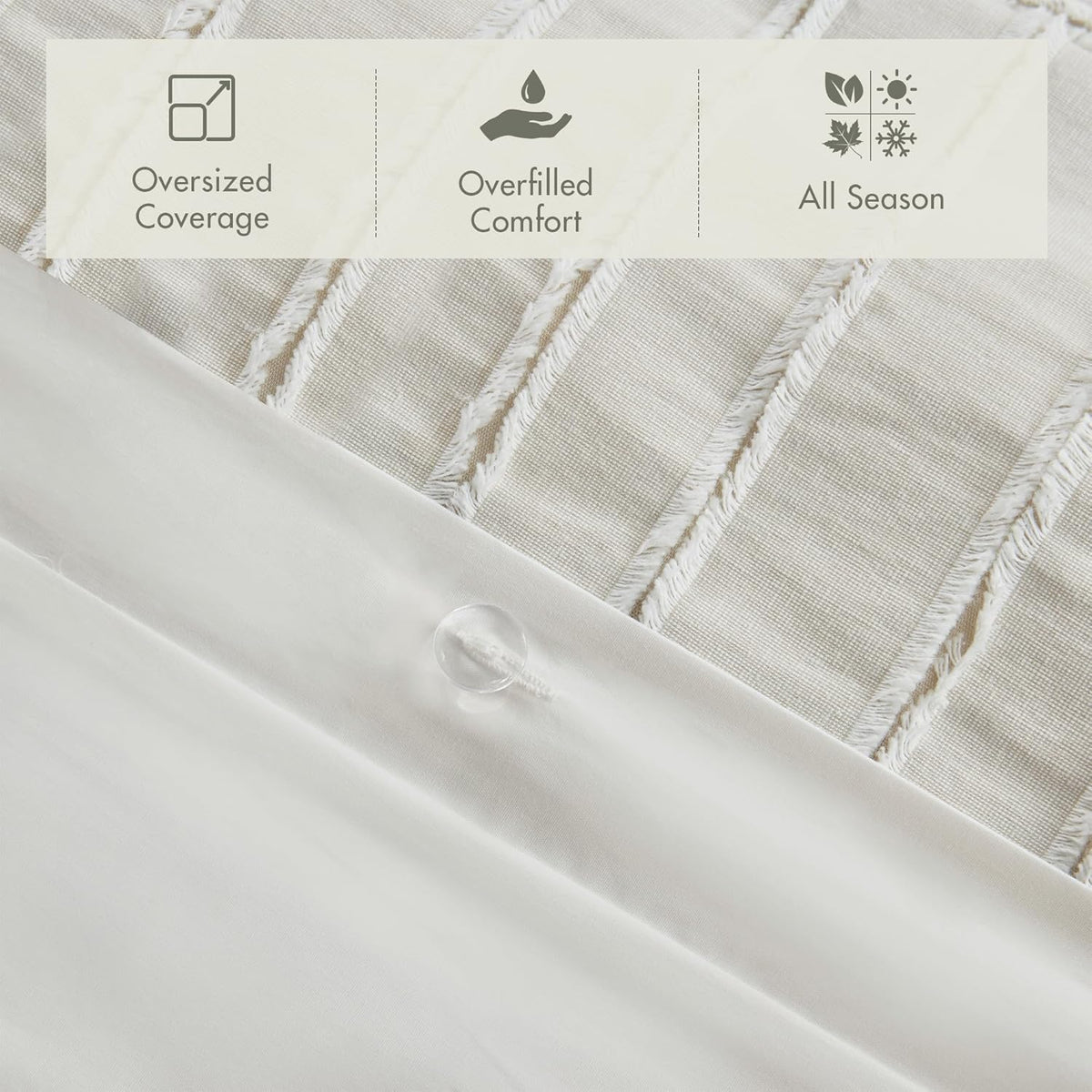 Madison Park Farmhouse King Cotton Comforter Set with Removable Cover, 9pc