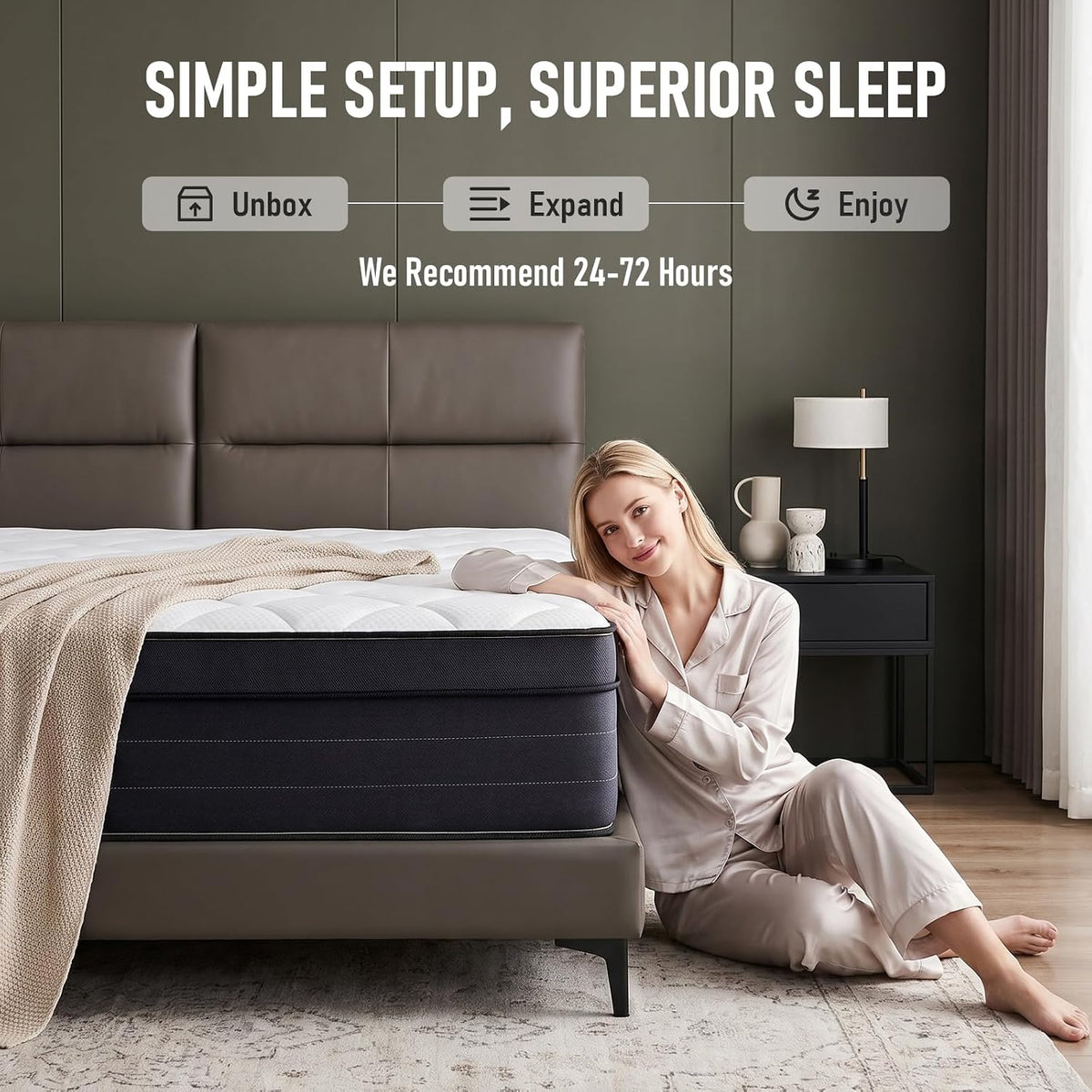 Queen Mattress,12 inch Hybrid Colchone Mattress Size in a Box