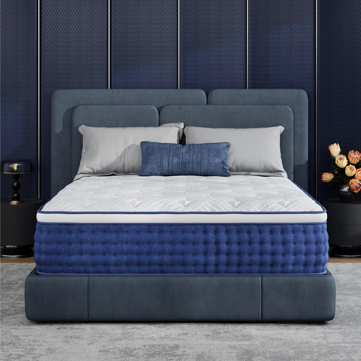 CH CHARME HOUSE Queen Mattress, 14 Inch Hybrid Queen Size, Medium Feel