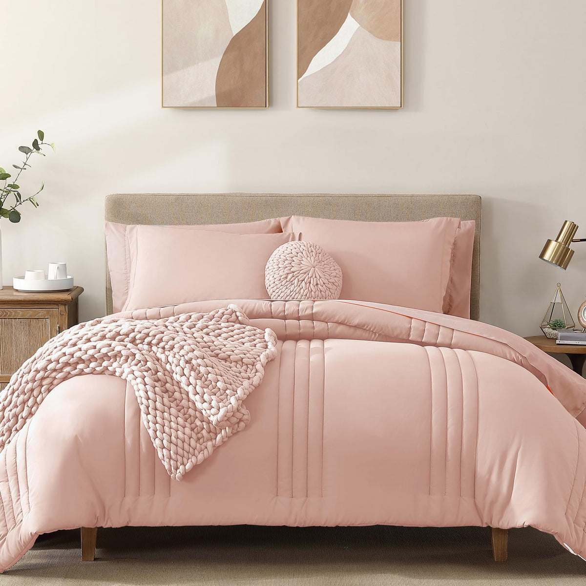 Full Size Comforter Sets-7 Pieces Sage Soft Bed in a Bag Full Bedding Sets