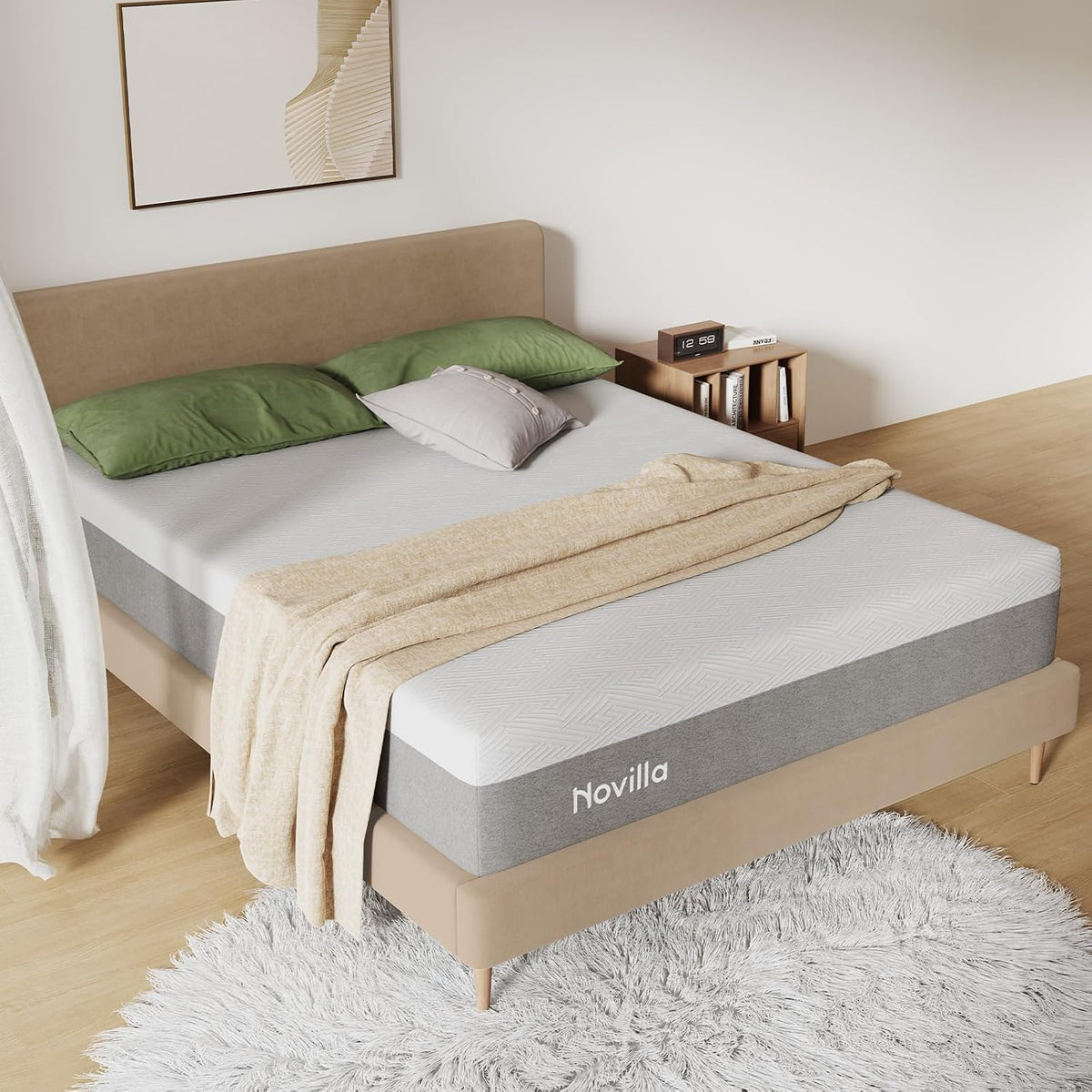 Novilla Bliss Memory Foam Mattress Queen, 10 Inch Gel Queen Mattress