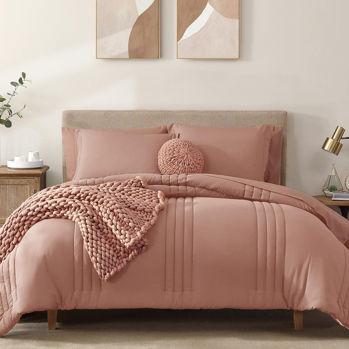 Full Size Comforter Sets-7 Pieces Sage Soft Bed in a Bag Full Bedding Sets