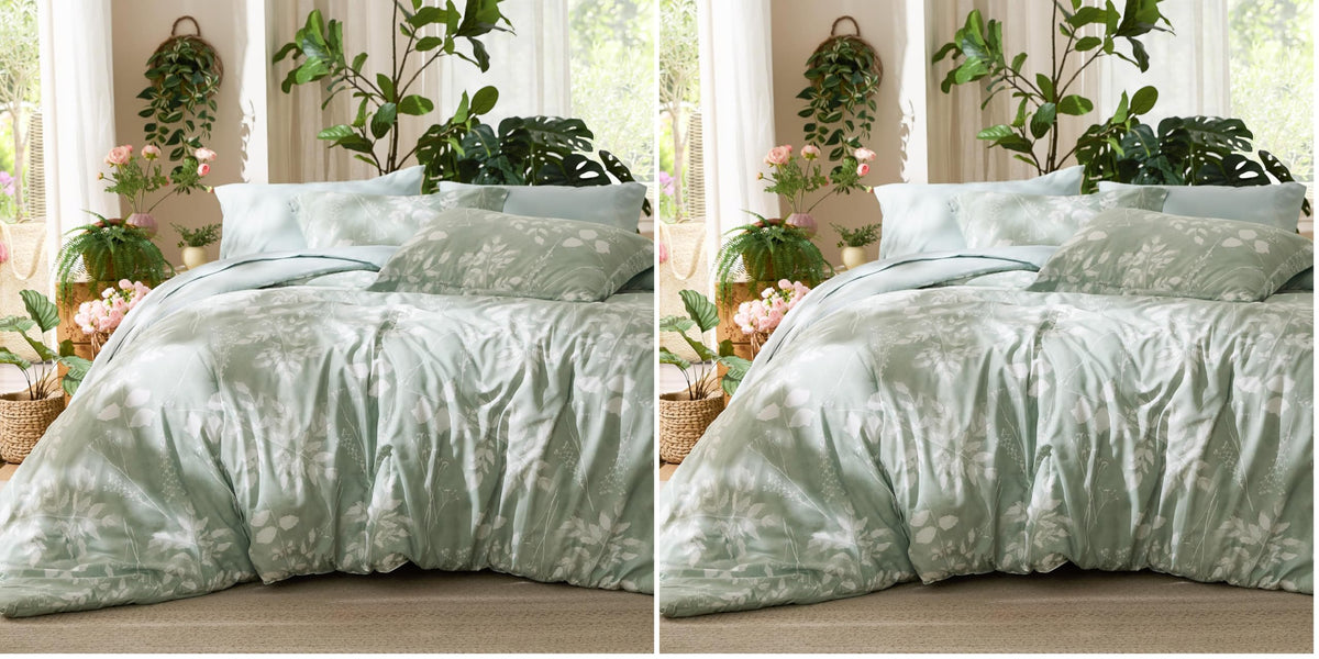 Bedsure Floral Sage Green Comforter Set, Full Bedding Sets, 7 Piece