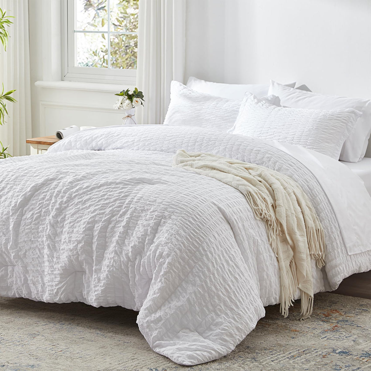 Twin Comforter Set 5 Piece, Olive Green Bed in a Bag Twin Size Bedding Sets