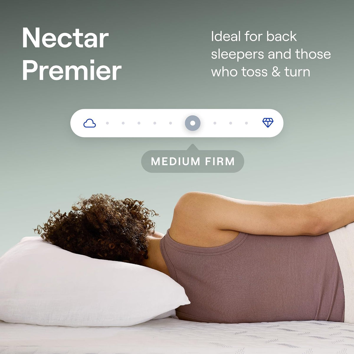 Nectar Premier 13” Memory Foam Mattress, Queen, Medium Firm, 1-Year Trial