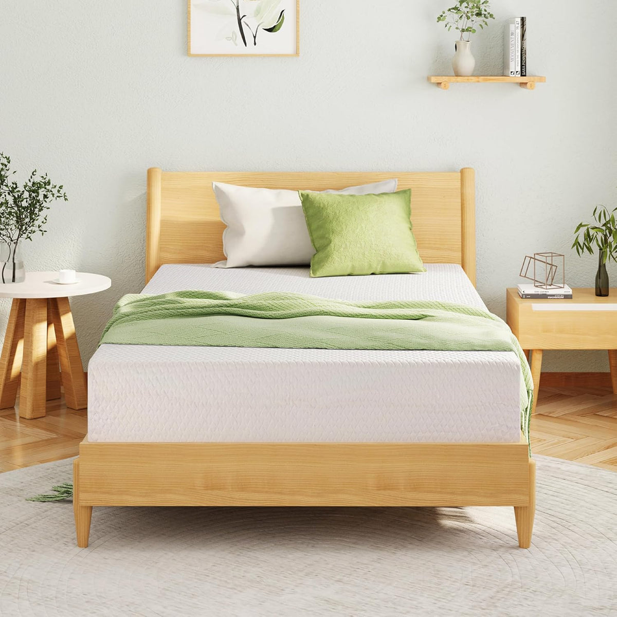 EGOHOME Full Size Memory Foam Mattress, 10 Inch Bed Mattress in a Box with Cooling Green Tea Gel, Relieve Pressure with Medium Firm Support, CertiPUR-US Certified, 75''L x 54''W, White