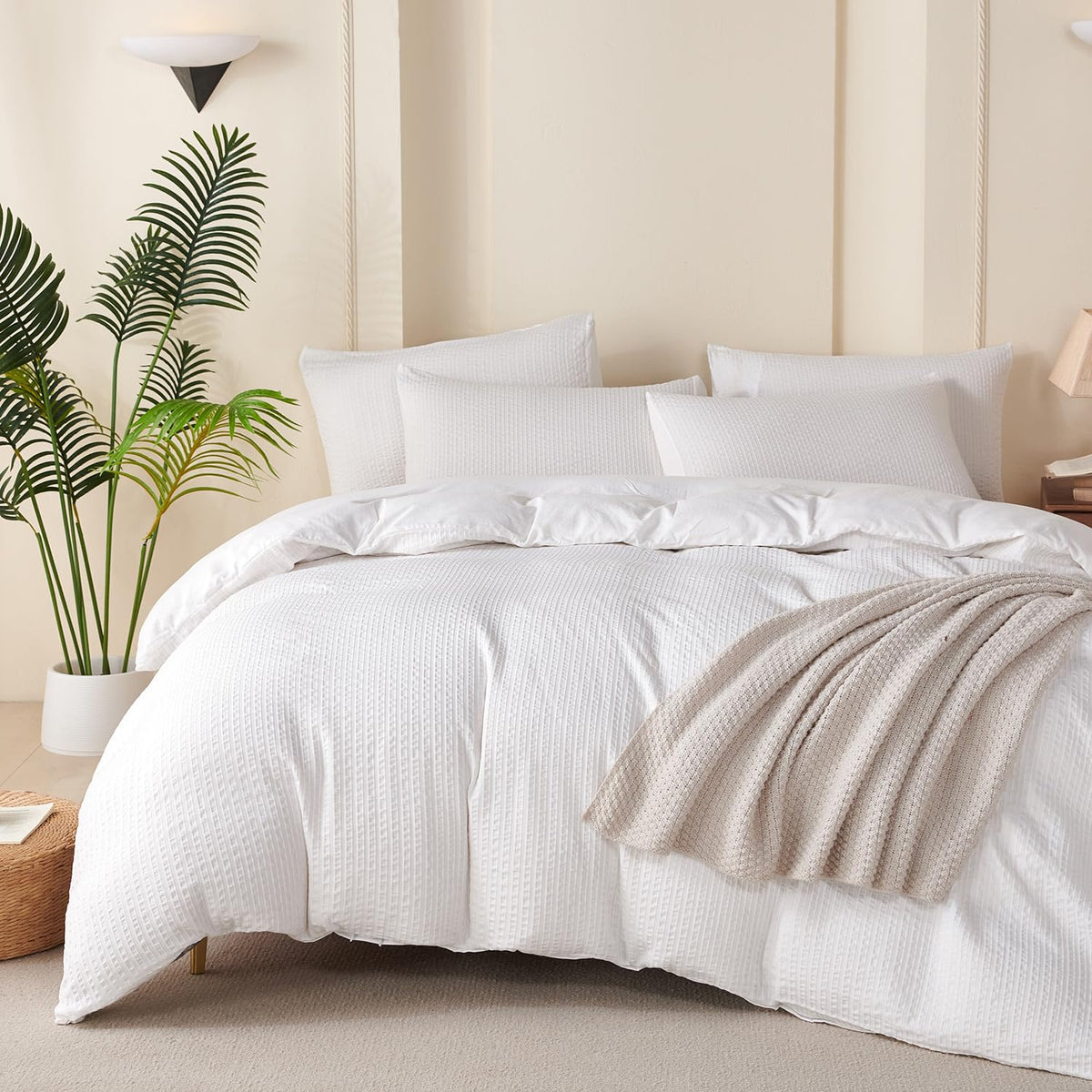 Black Grid Comforter Set Queen Soft Luxury Washed Microfiber 3 Pieces Bedding Set, White Grey Grid Pattern Comforter with 2 Pillowcases Breathable Durable Comfy