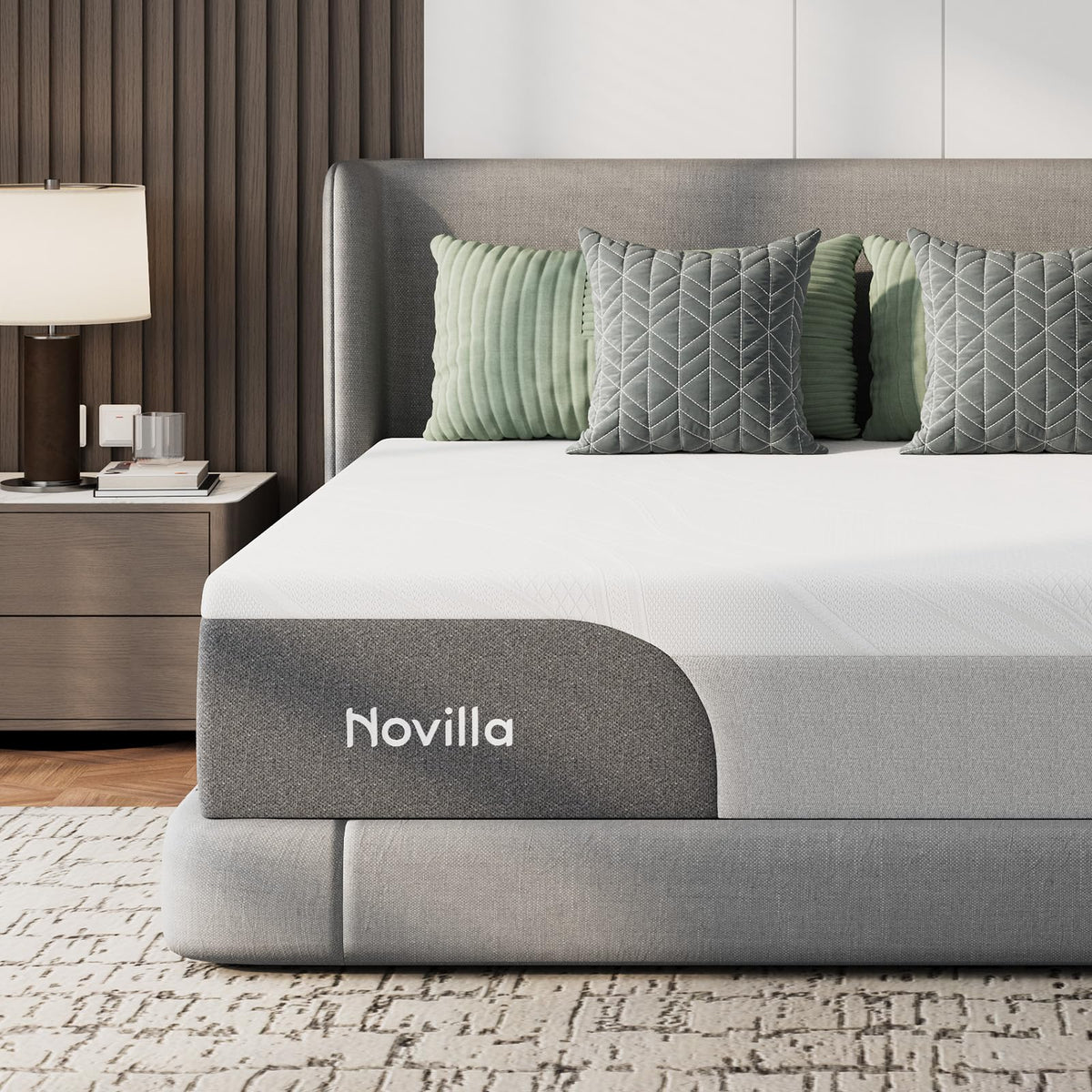 Novilla Bliss Cooling King Mattress, 12 Inch Gel-Infused Memory Foam