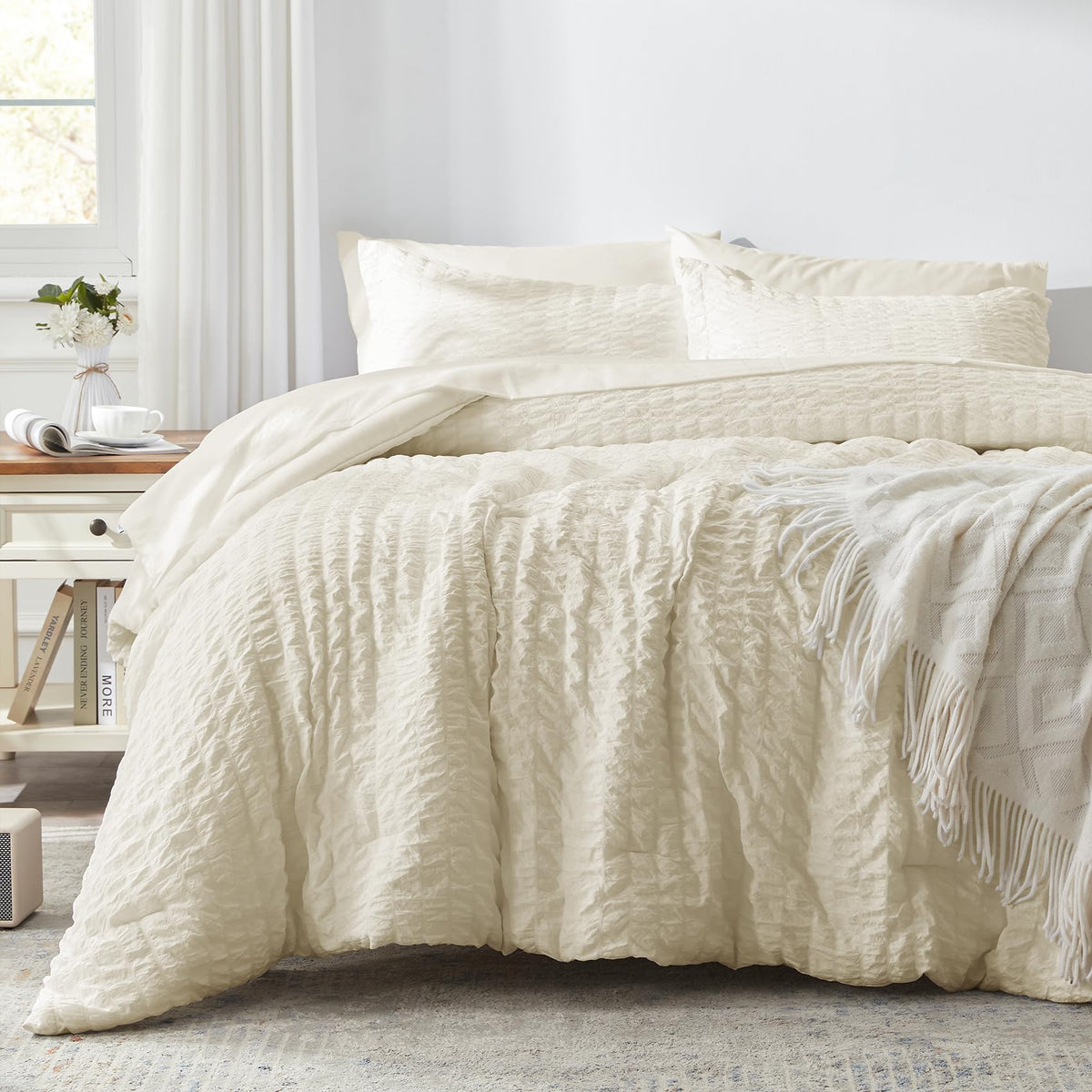 Twin Comforter Set 5 Piece, Olive Green Bed in a Bag Twin Size Bedding Sets