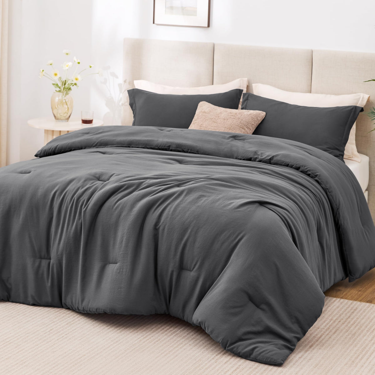Love's cabin Beige Twin/Twin XL Comforter Set, 2-Piece Prewashed Bed Set