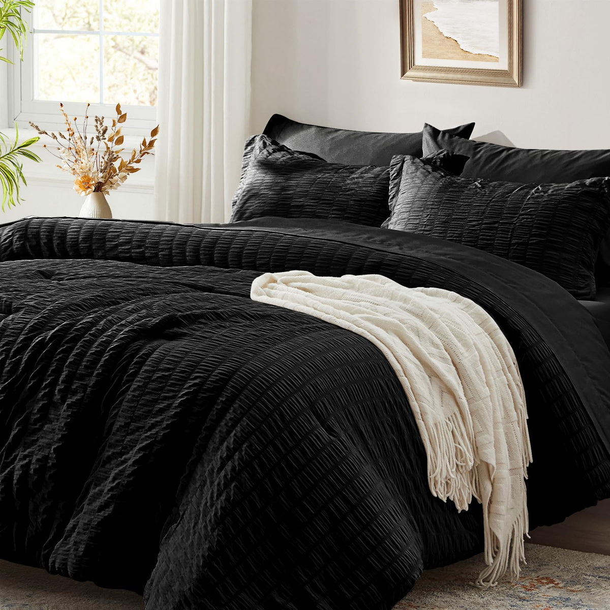 Twin Comforter Set 5 Piece, Olive Green Bed in a Bag Twin Size Bedding Sets
