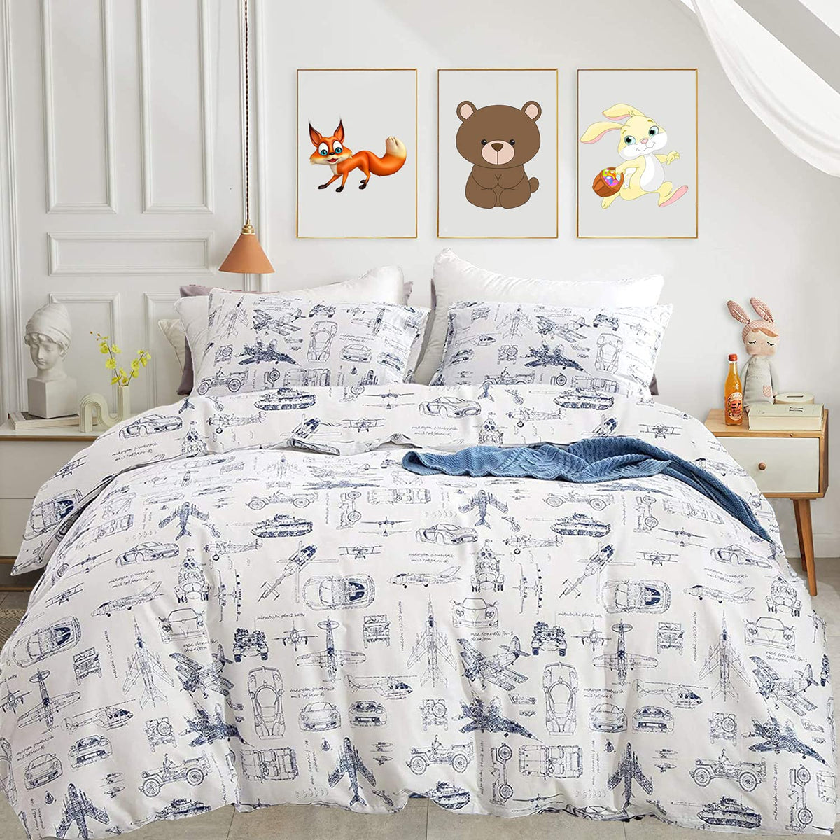 KAREVER White Fluffy Comforter Set Cal King Women Soft Durable Beddig Comforter Set MenLightweight Breathable California King