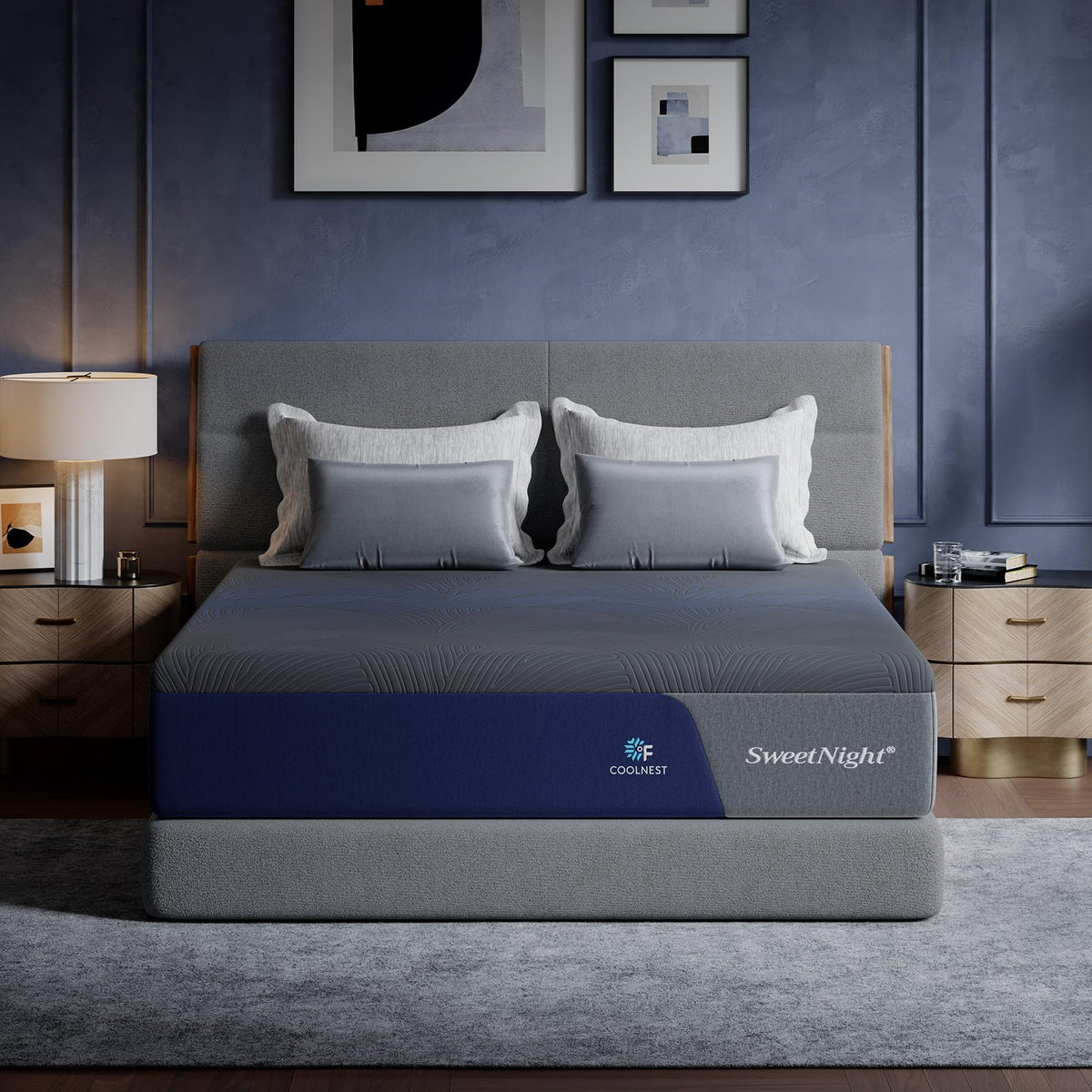 Sweetnight CoolNest 14 Inch King Size Mattress,Cooling Memory Foam Mattress