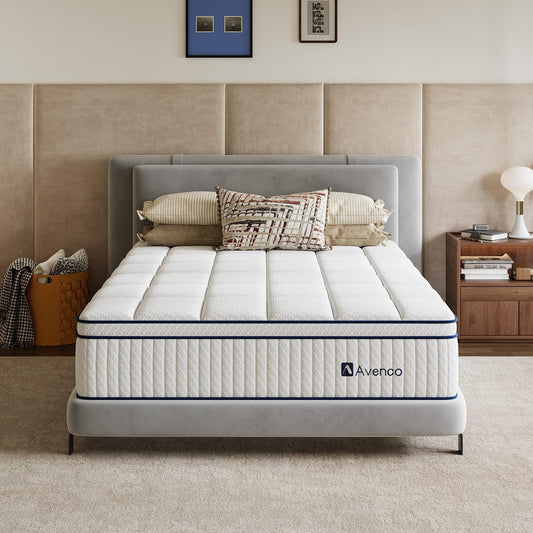 Avenco Queen Size Mattress 10 inch, Queen Hybrid Mattress in a Box