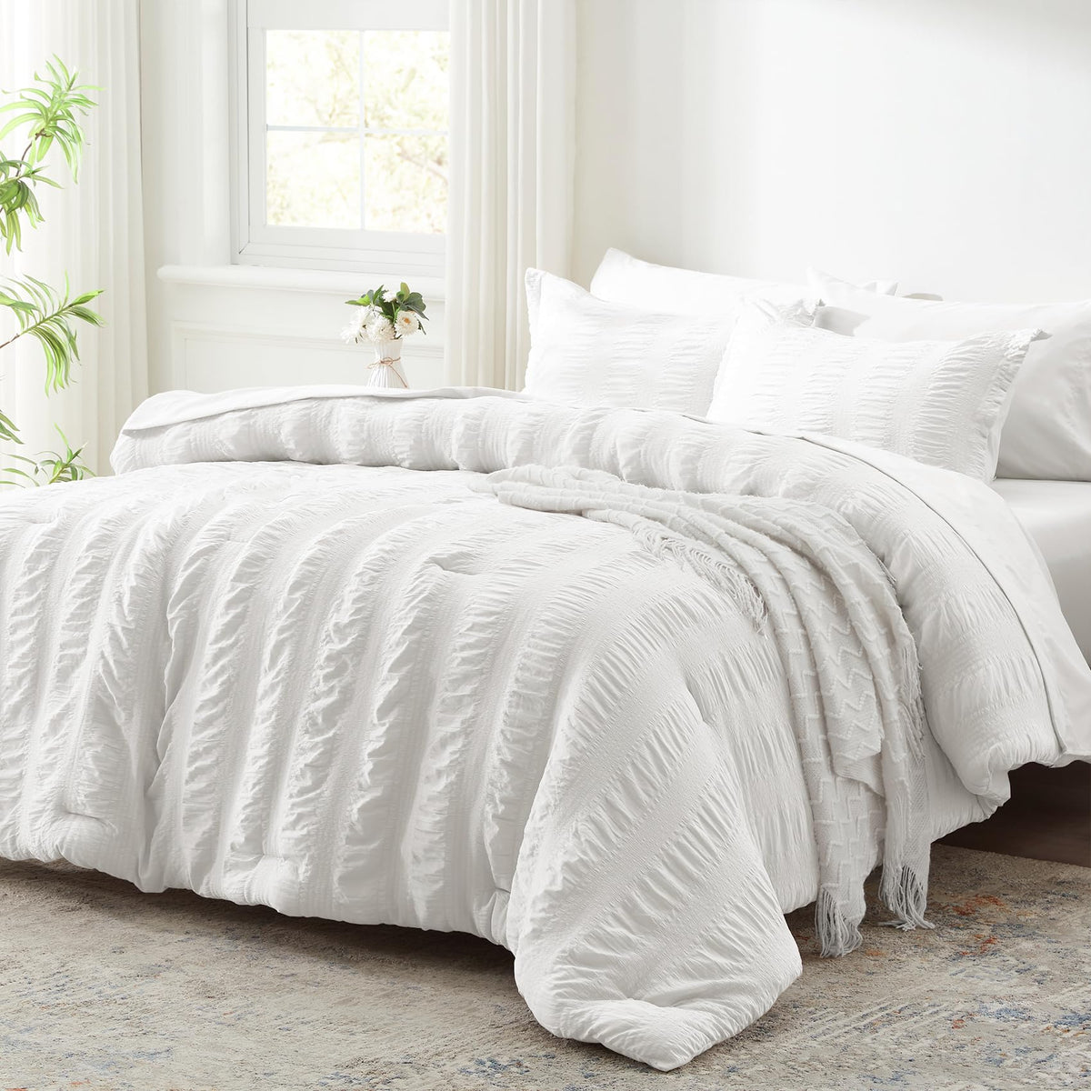 Twin Comforter Set 5 Piece, Olive Green Bed in a Bag Twin Size Bedding Sets