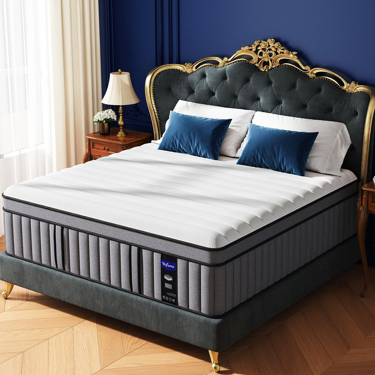 DIFAME (Luxury Hotel) 16 Inch Hybrid King Size Mattress in a Box, Firm Feel