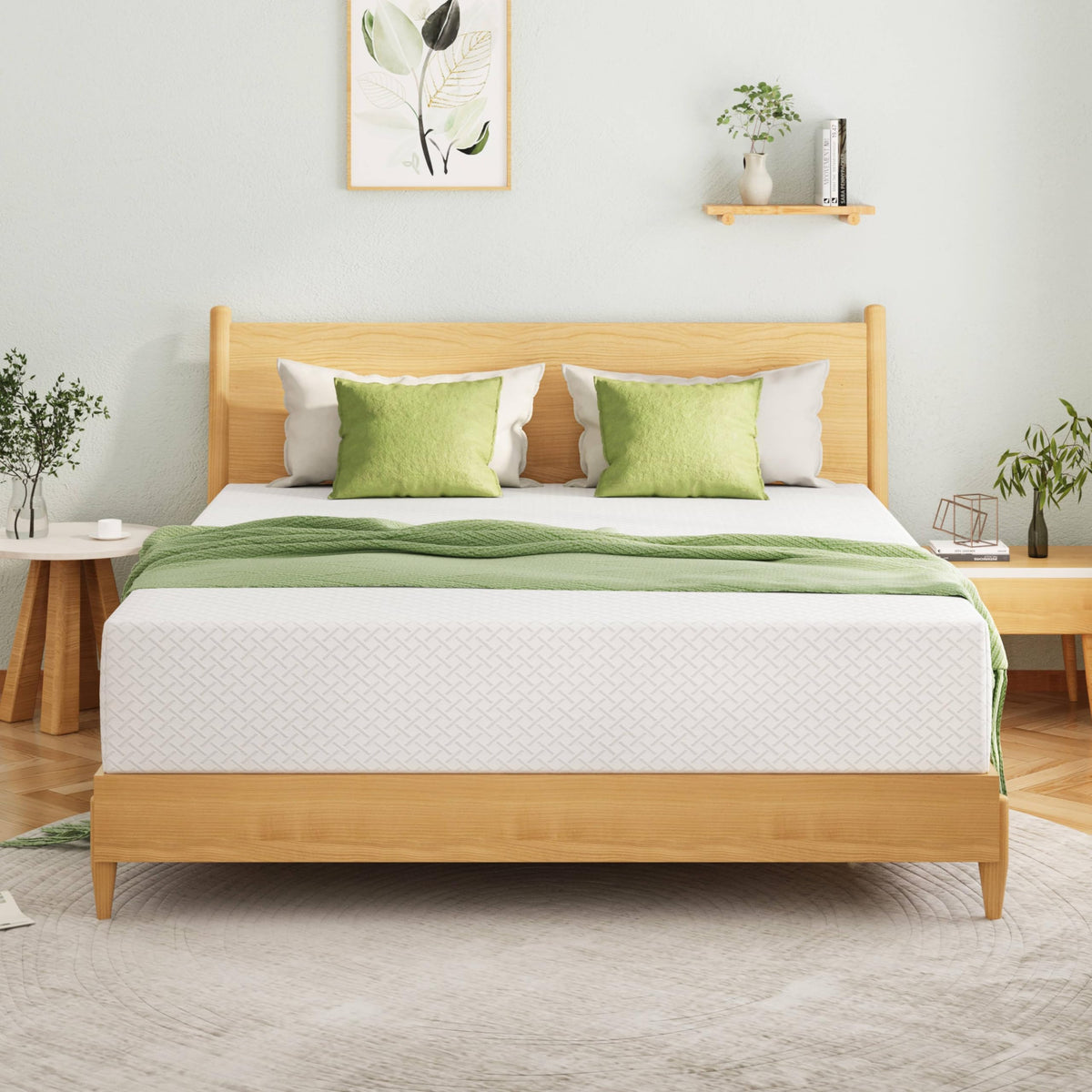 EGOHOME Full Size Memory Foam Mattress, 10 Inch Bed Mattress in a Box with Cooling Green Tea Gel, Relieve Pressure with Medium Firm Support, CertiPUR-US Certified, 75''L x 54''W, White