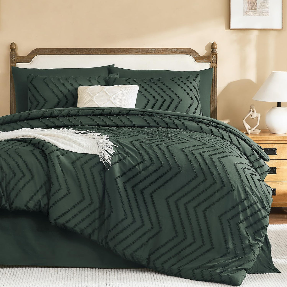 Litanika California King Comforter with Sheets, 7 Pieces Boho Bed Set