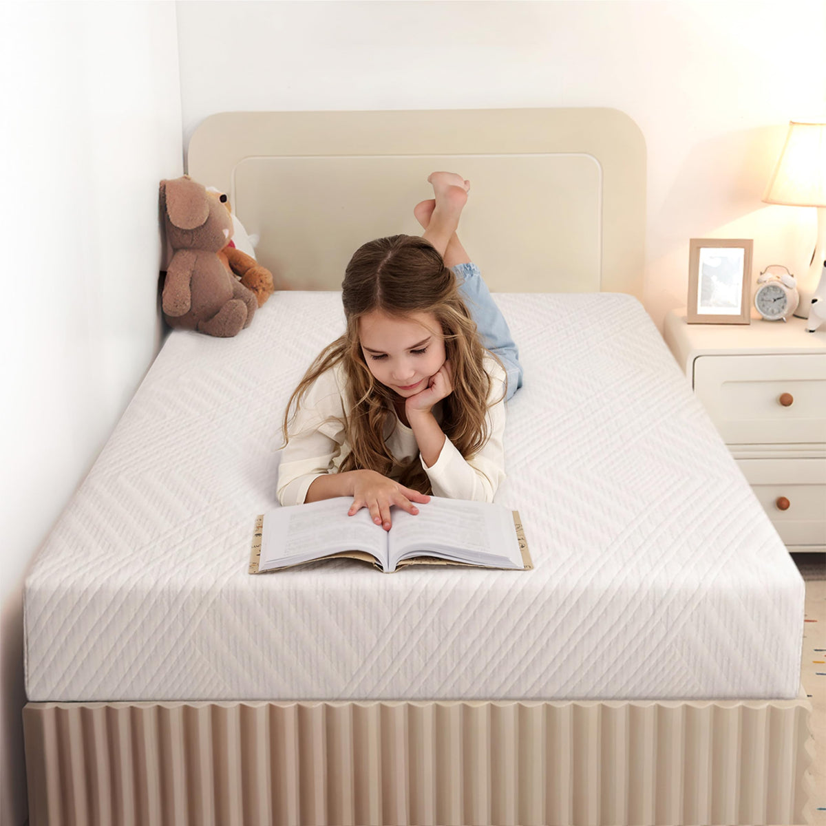 MLILY 8 Inch Full Mattress in a Box Green Tea Memory Foam Medium Firm