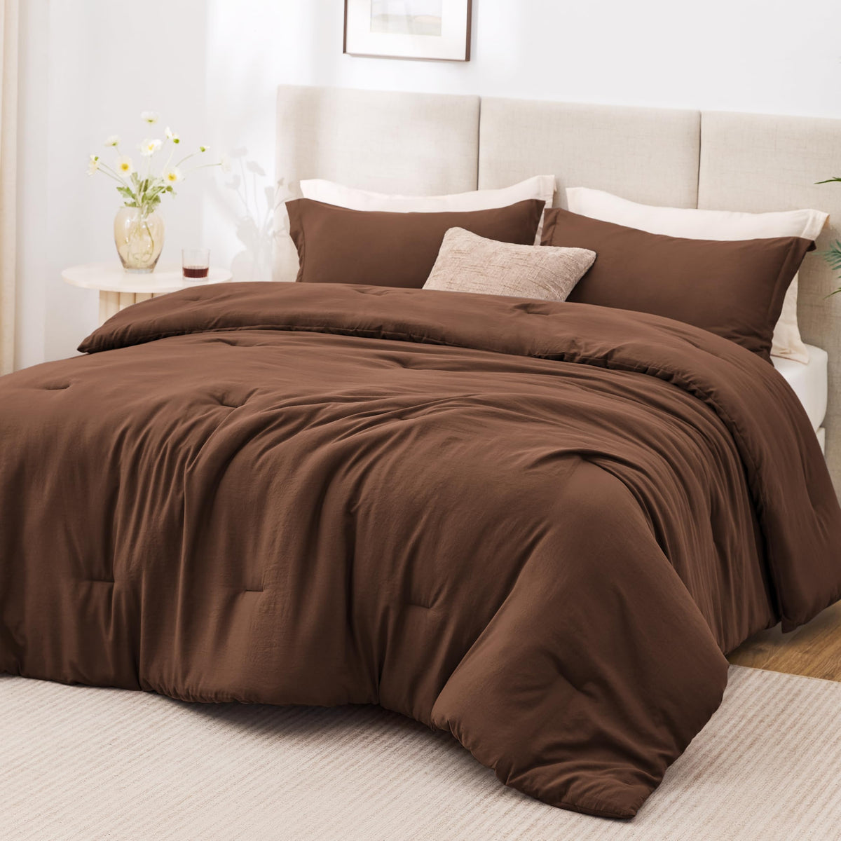 Love's cabin Beige Twin/Twin XL Comforter Set, 2-Piece Prewashed Bed Set