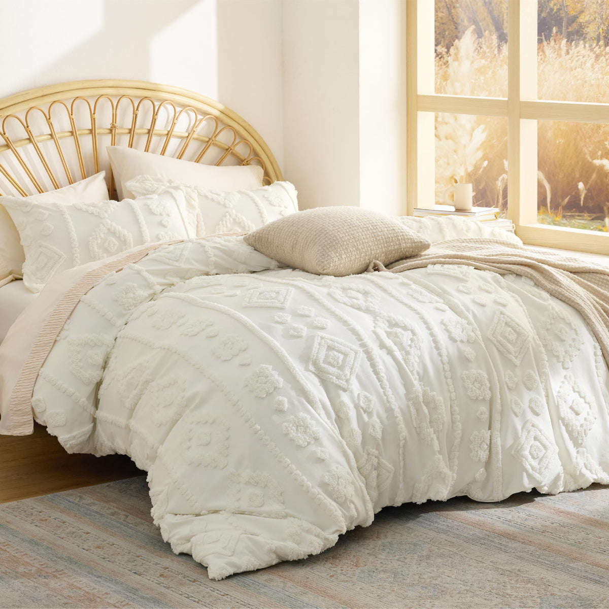 Bedsure Pink Comforter Set Cute Bow Bedding Set Queen GentleSoft™ 3 Pieces