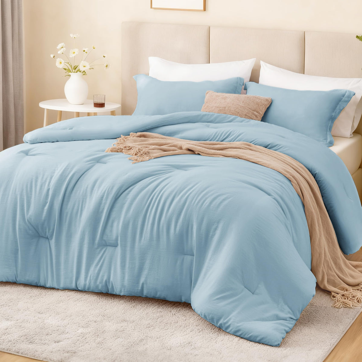 Love's cabin Beige Twin/Twin XL Comforter Set, 2-Piece Prewashed Bed Set