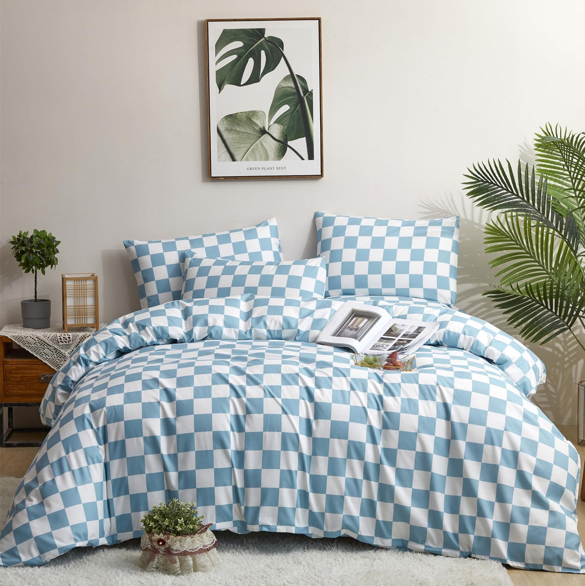 KAREVER White Fluffy Comforter Set Cal King Women Soft Durable Beddig Comforter Set MenLightweight Breathable California King