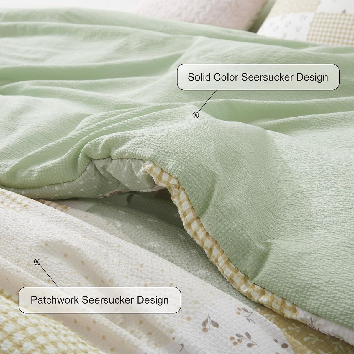 Oli Anderson King Comforter Set, 7 Pieces Bed in a Bag, Light Green