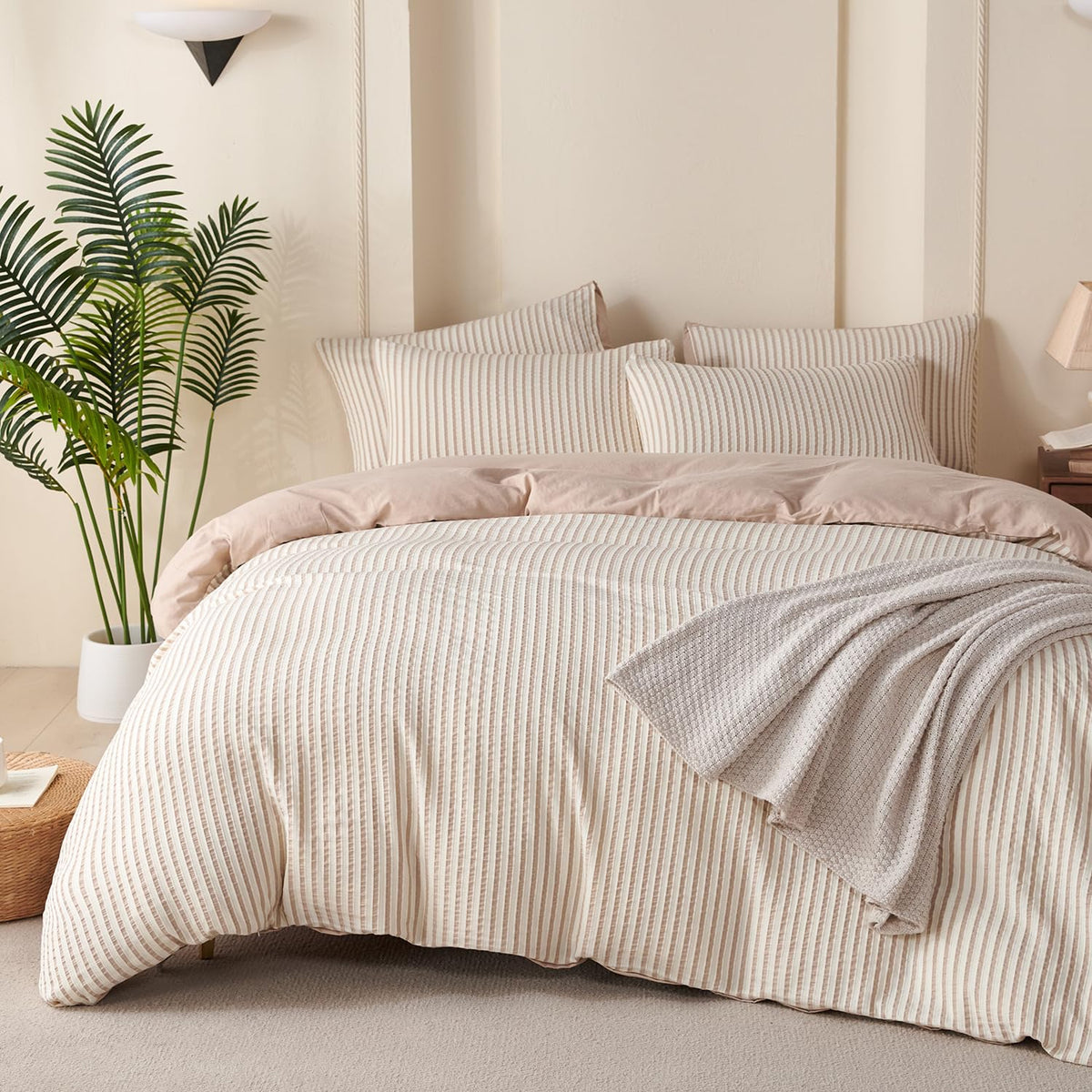 Black Grid Comforter Set Queen Soft Luxury Washed Microfiber 3 Pieces Bedding Set, White Grey Grid Pattern Comforter with 2 Pillowcases Breathable Durable Comfy