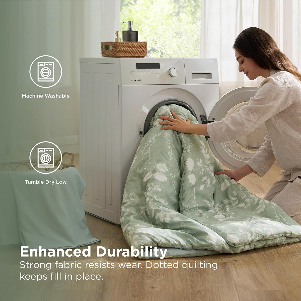 Bedsure Floral Sage Green Comforter Set, Full Bedding Sets, 7 Piece