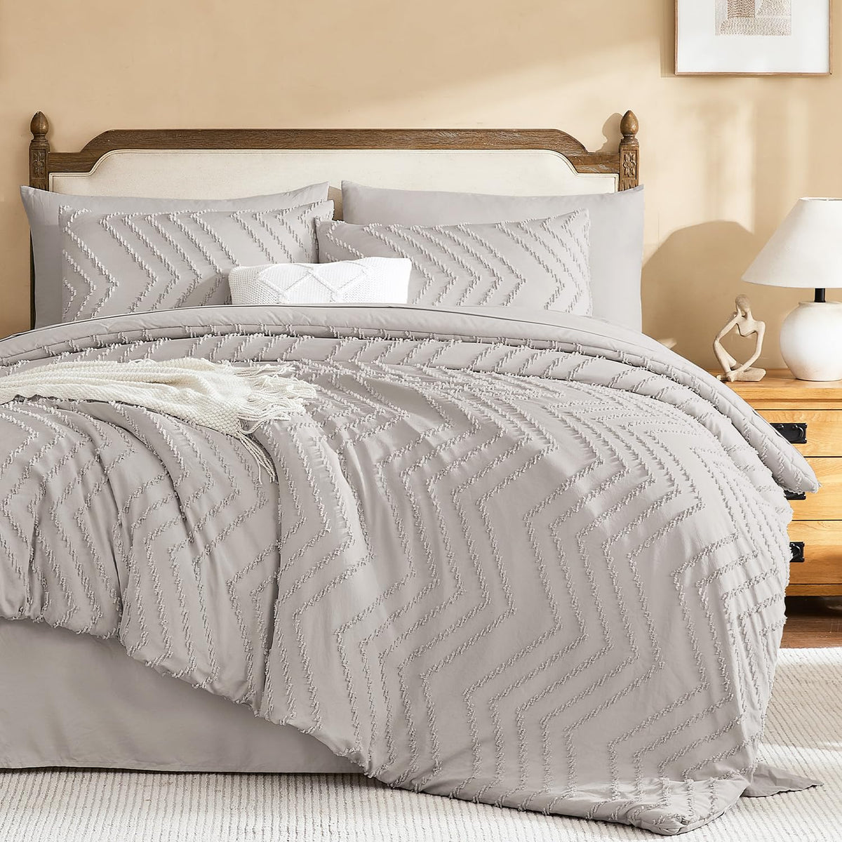 Litanika California King Comforter with Sheets, 7 Pieces Boho Bed Set