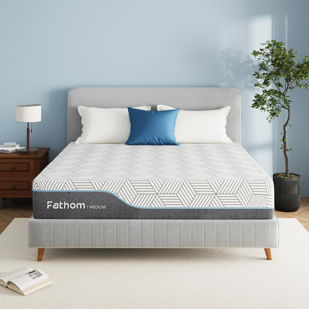 FATHOM Medium Twin XL Mattress 14 Inch Memory Foam Mattress Bed in a Box for Back Pain Relief and Cool Sleep with Gel Foam and Removeable Fiberglass Free Cover, CertiPUR-US Certified