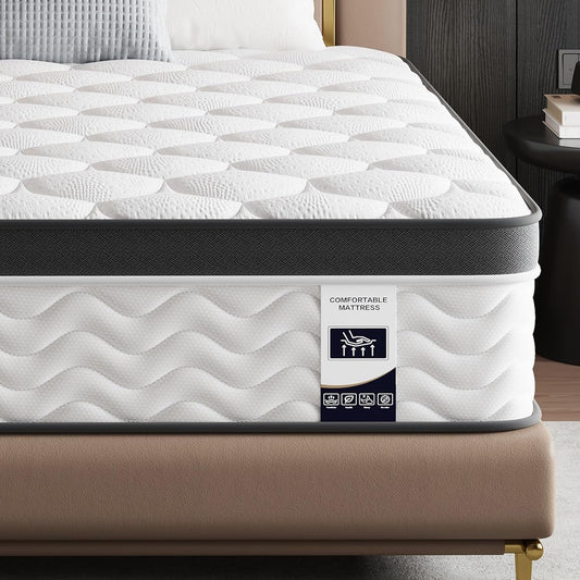 12 Inch Full Size Mattress, Hybrid Bed Mattress in a Box, 75" x 54"