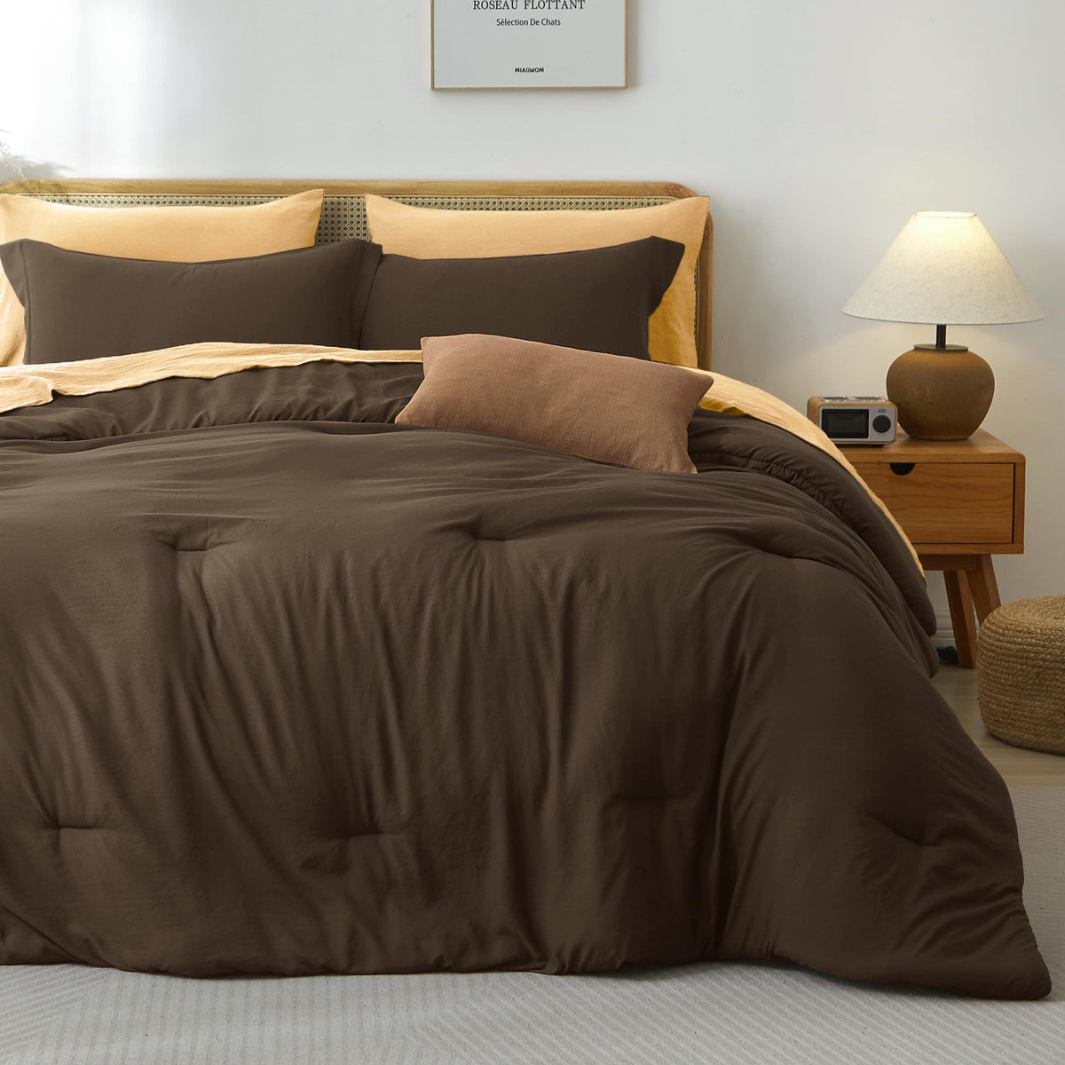 Comforters Queen Size 7 Pieces, Dark Green Bed Set