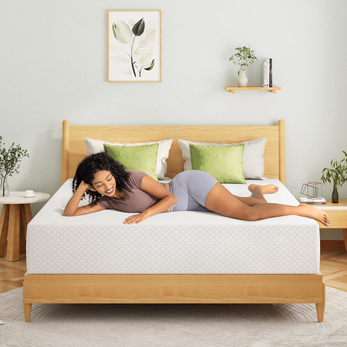 EGOHOME Full Size Memory Foam Mattress, 10 Inch Bed Mattress in a Box with Cooling Green Tea Gel, Relieve Pressure with Medium Firm Support, CertiPUR-US Certified, 75''L x 54''W, White