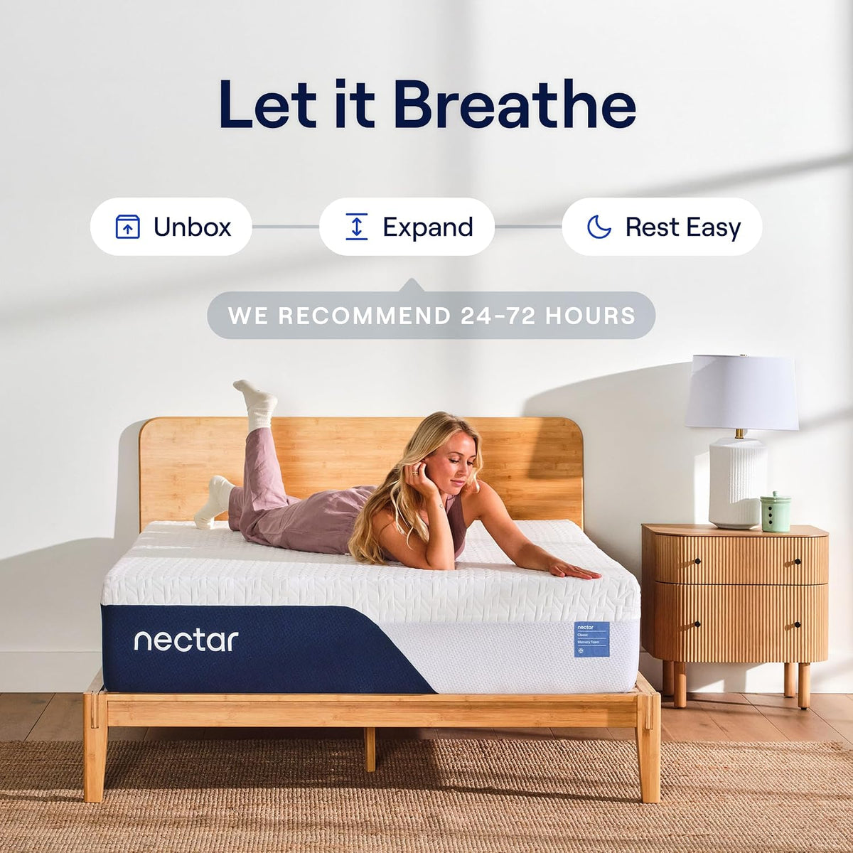 Nectar Premier 13” Memory Foam Mattress, Queen, Medium Firm, 1-Year Trial