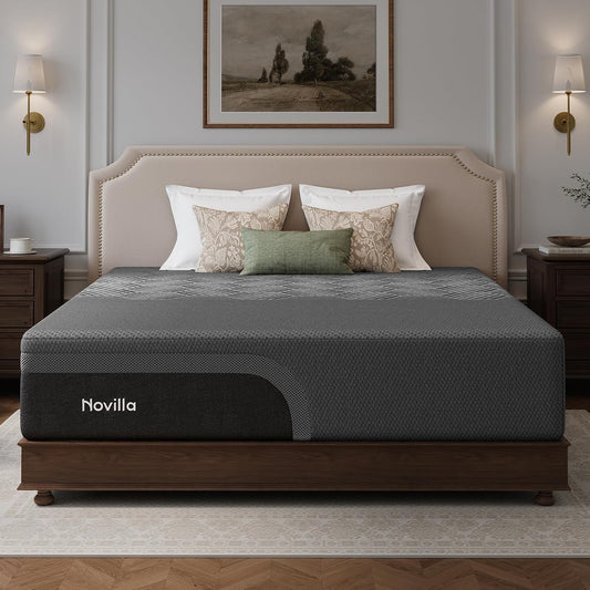 Novilla AiryFlow Graphene 14 Inch King Size Mattress, Cooling Memory Foam