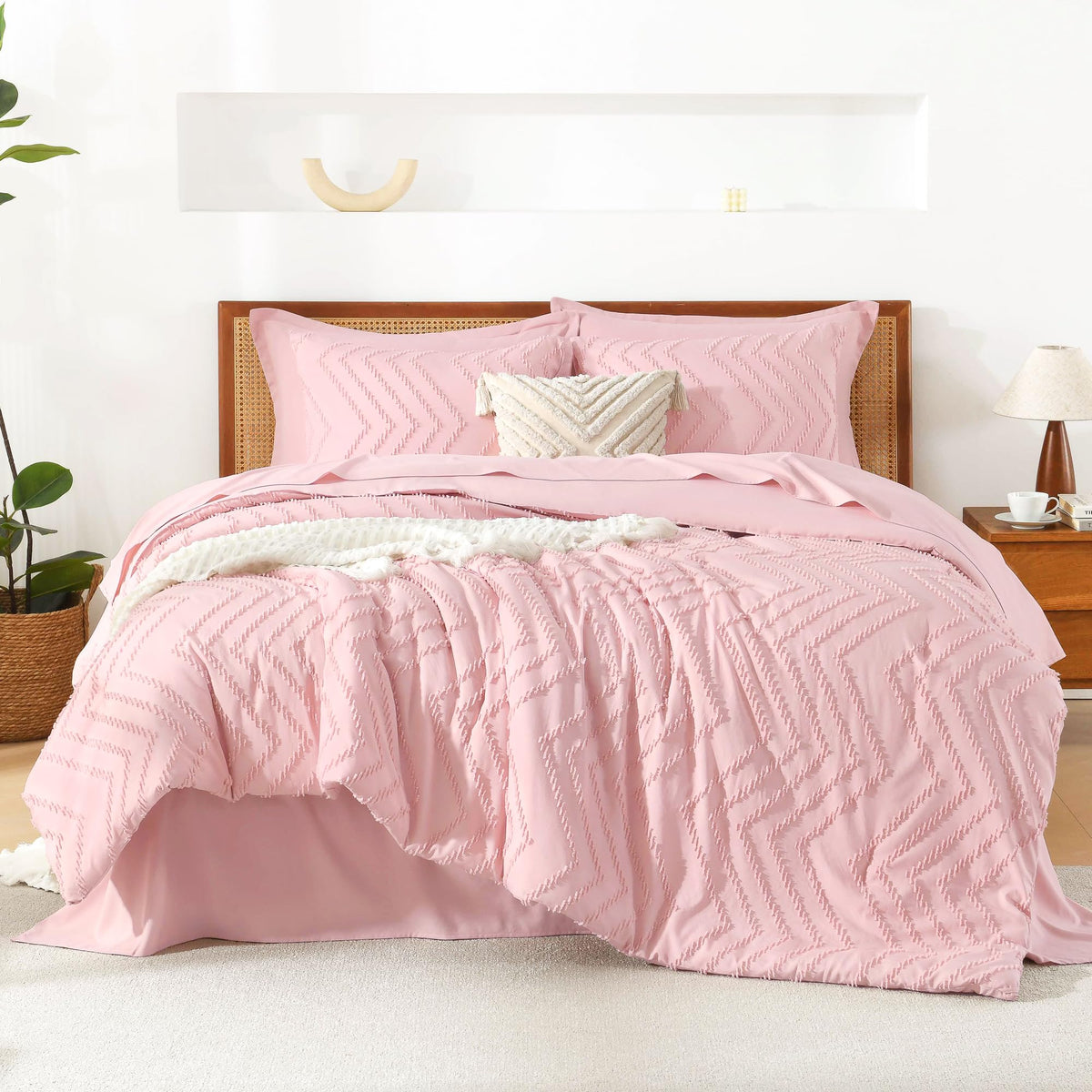 Litanika California King Comforter with Sheets, 7 Pieces Boho Bed Set