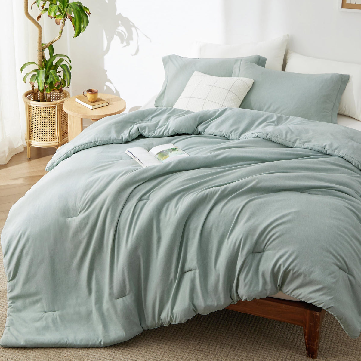 Bedsure Queen Size Comforter Sets, Beige Cationic Dyed Bedding Set 3 Pcs